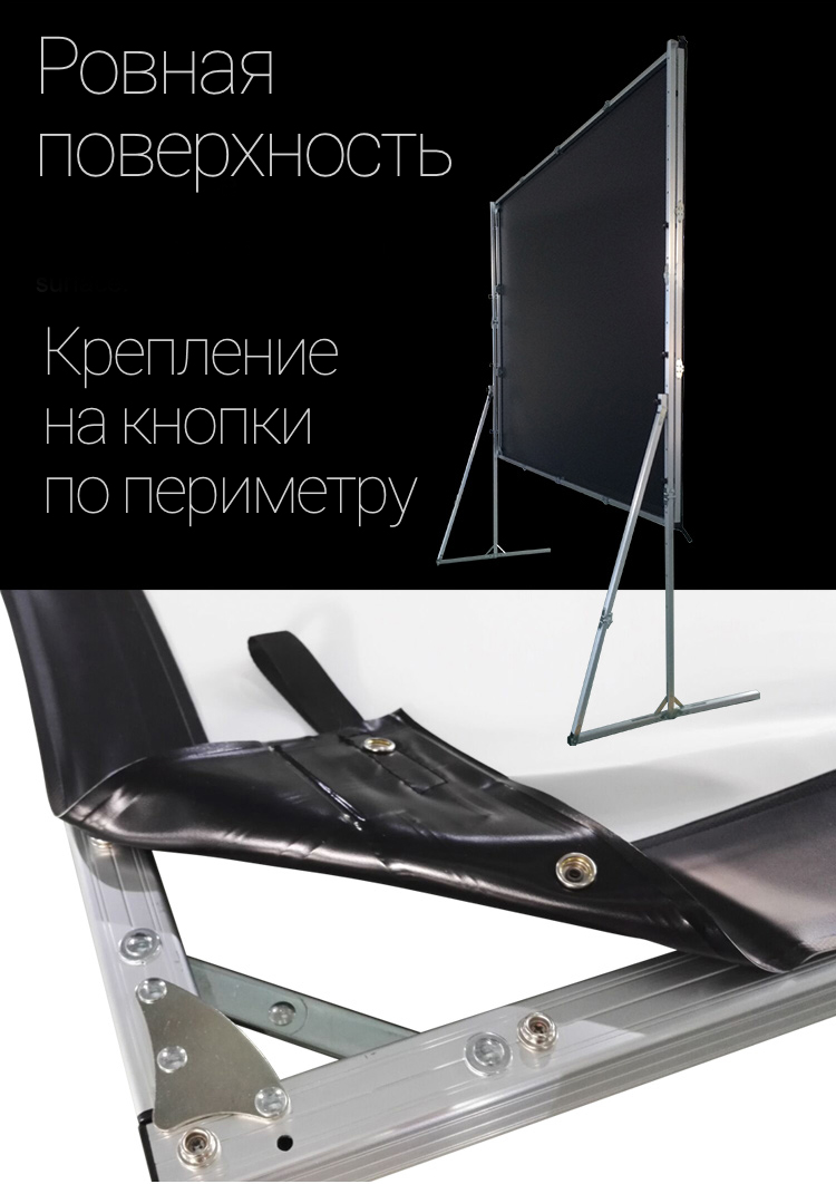 Крепление полотна переносного экрана Go! на кнопках